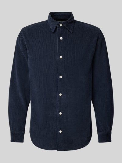 Redefined Rebel Regular fit corduroy overhemd met kentkraag, model 'TRISTAN' Marineblauw - 2