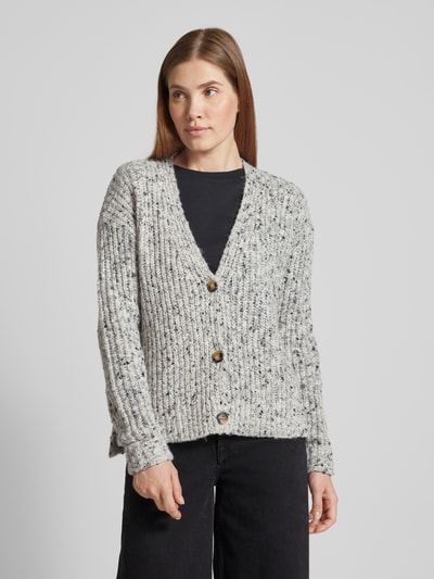 Christian Berg Woman Cardigan mit V-Ausschnitt Hellgrau Melange 4