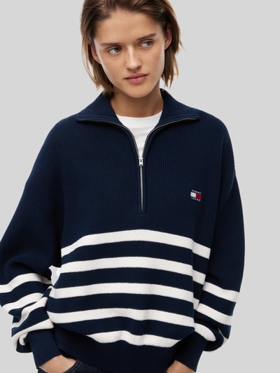 Tommy Jeans Oversize Troyer aus reiner Baumwolle Dunkelblau 3