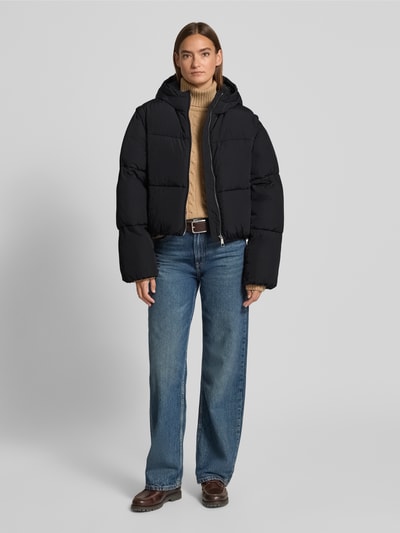 BOSS Orange Regular fit gewatteerd jack met afneembare sjaal en mouwen, model 'POLALA Zwart - 1