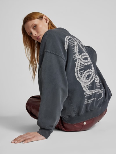 Anine Bing Oversized Sweatshirt mit Label-Print Black 3