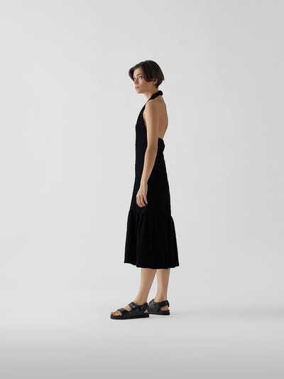 MSGM Midikleid mit Strukturmuster Schwarz 4