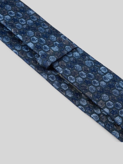 Monti Seidenkrawatte mit Allover-Muster (7 cm) Dunkelbraun 3