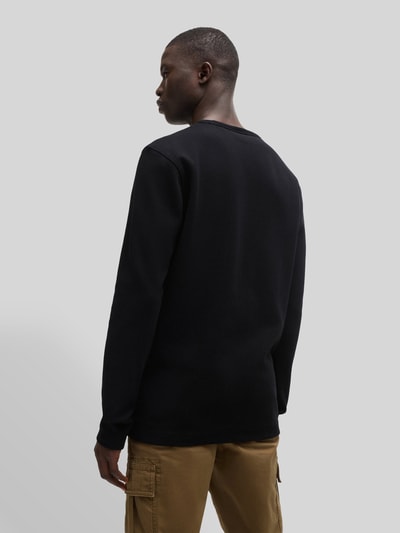 BOSS Orange Regular fit shirt met lange mouwen en wafelstructuur, model 'TEMPESTO' Zwart - 5