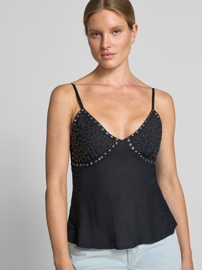 VERO MODA regular fit tanktop van viscosemix model 'HEATHER' Zwart - 3