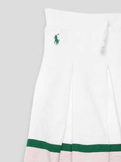 Polo Ralph Lauren Teens Faltenrock mit elastischem Bund Weiss 2