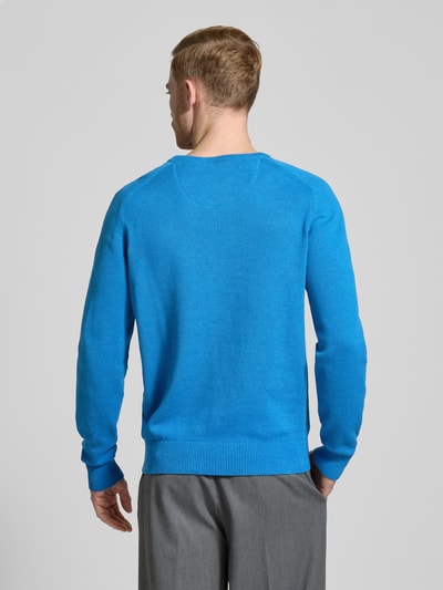 Fynch-Hatton Strickpullover mit Logo-Stitching Blau 5