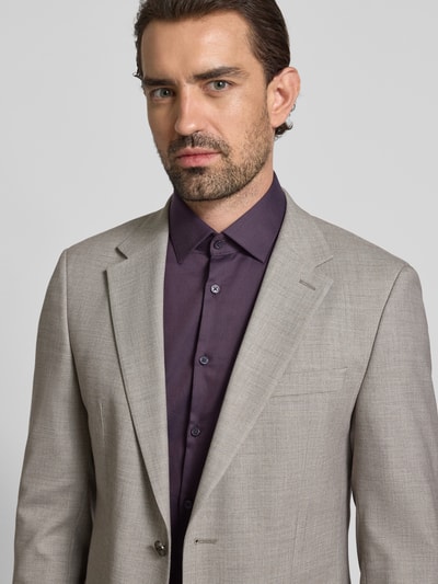 Jake*s Slim Fit Business-Hemd mit Knopfleiste Aubergine 3