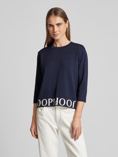 JOOP! Gebreide pullover met ronde hals, model 'Kassa' Marineblauw - 4