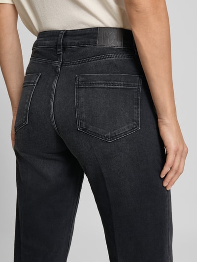 Someday Straight leg jeans met knoop- en ritssluiting, model 'Carie' Zwart - 3