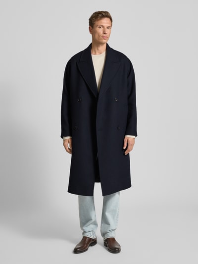 SELECTED HOMME Relaxed fit lange jas van wolmix, model 'SIMON' Donkerblauw - 1