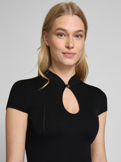 Guess Knielanges Kleid mit Schlüsselloch-Ausschnitt Modell 'MALIA' BLACK 3