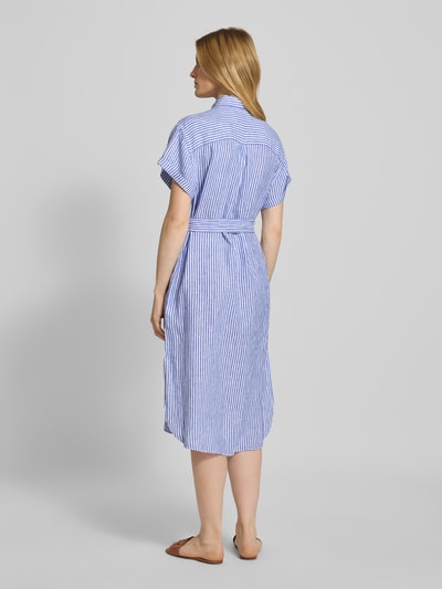 Polo Ralph Lauren Overhemdjurk van linnen met strikceintuur Koningsblauw - 5