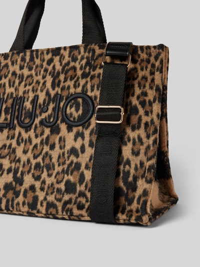 Liu Jo White Tote Bag mit Label-Detail Camel 3