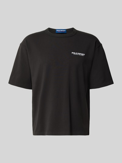 Produktfoto, schwarzes Regular Fit T-Shirt aus reiner Baumwolle Modell '10/1' von Polo Ralph Lauren, glatte Textur, schlichter Stil, Herren T-Shirt