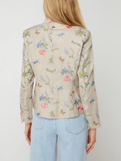 WHITE LABEL Blazer met bloemenborduursels Zand - 5