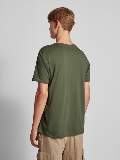 Alpha Industries T-shirt z nadrukiem z logo Ciemnozielony 5