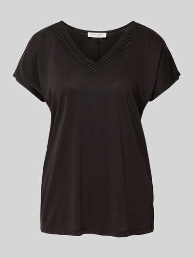 Christian Berg Woman T-Shirt aus Modal-Mix mit V-Ausschnitt Black 2