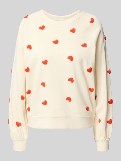 ICHI Sweatshirt met ribboorden, model 'KASURA' Offwhite - 2