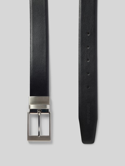 Produktfoto, Gürtel met doornsluiting van Pierre Cardin, echt leer, klassiek pasvorm, labeldetail, breedte bij maat 110: 127 cm.