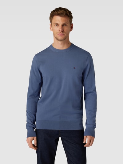 Tommy Hilfiger Gebreide pullover in gemêleerde look Jeansblauw - 4