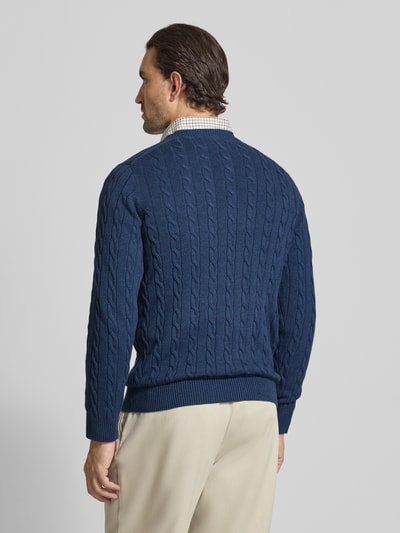 Gant Strickpullover mit gerippten Abschlüssen Jeansblau Melange 5