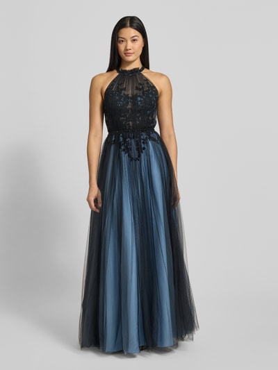 Mascara Abendkleid mit Ziersteinbesatz Bleu 4