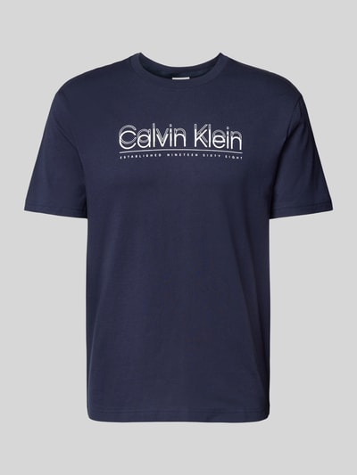 CK Calvin Klein T-shirt met labelprint Marineblauw - 2