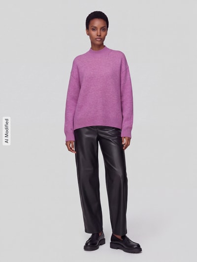 Marc O'Polo DENIM Regular Fit Turtleneck-Pullover aus Schurwoll-Mix Fuchsia 1