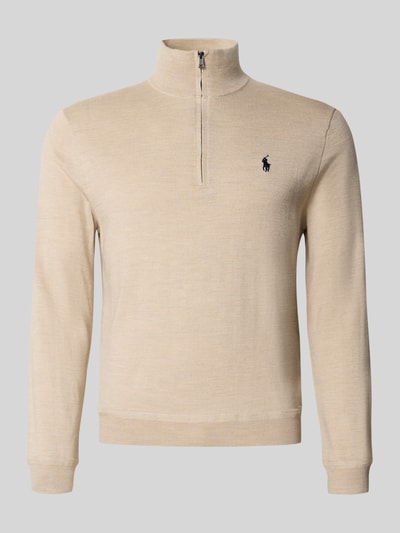 Polo Ralph Lauren Strickpullover mit Troyer-Kragen Ecru 2