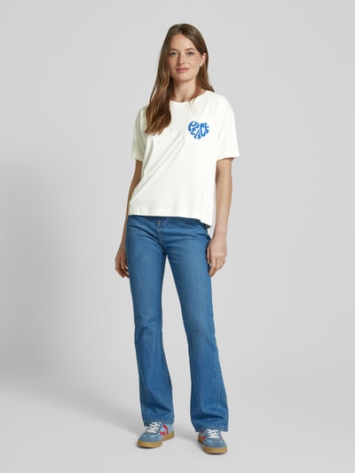 Oui T-Shirt mit Brusttasche Dunkelblau 1