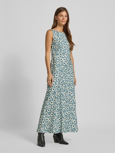 Luisa Cerano Długa sukienka z okrągłym dekoltem Szaroniebieski 1