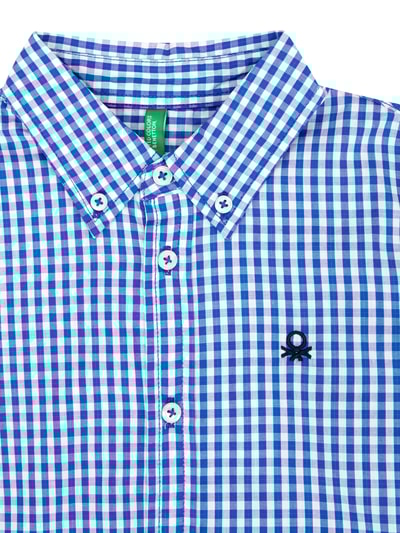 United Colors Of Benetton Herren Hemd - Slim Fit Stretch Popeline