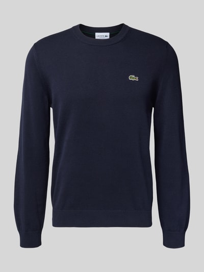 Lacoste Regular Fit Strickpullover aus Baumwoll-Mix  Marine 2