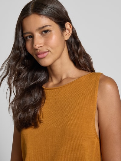 INFLUENCER'S CHOICE BY P&C* Top z dzianiny z dekoltem w łódkę Camel 3