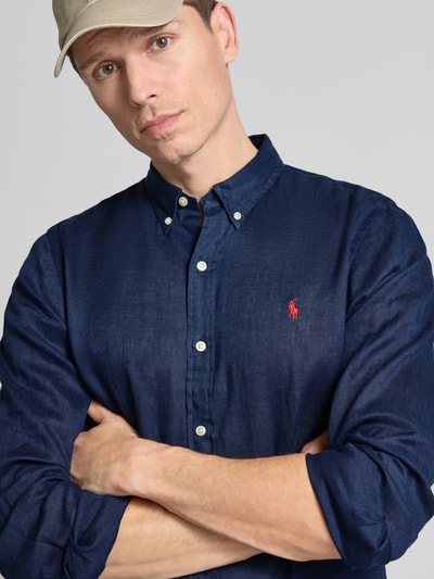 Polo Ralph Lauren Slim fit linnen overhemd met button-downkraag Marineblauw - 3