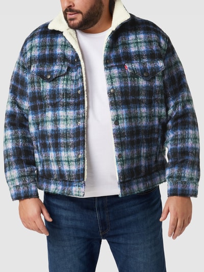 Levi's® PLUS SIZE Trucker Jacket in Woll-Optik Dunkelgrau Melange 4