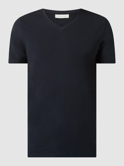 Casual Friday T-shirt met stretch, model 'Lincoln' Marineblauw - 2