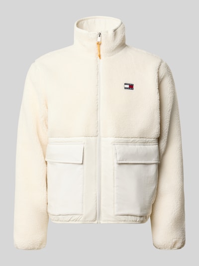 Produktfoto, Regular Fit Webpelzjacke in Teddy-Optik von Tommy Jeans, cremefarben, große Taschen, strukturierte Oberfläche, Herren Teddy- / Webpelzjacke von Tommy Jeans