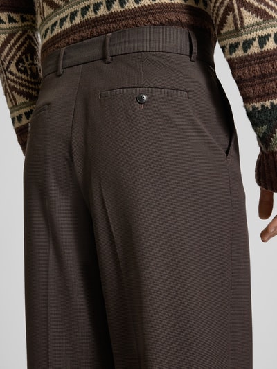 Scotch & Soda Straight Fit Stoffhose mit Bügelfalten Dunkelbraun 3