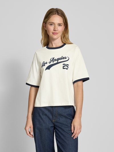 Vero Moda T-shirt o kroju relaxed fit z czystej bawełny model ‘TOVA’ Biały 4