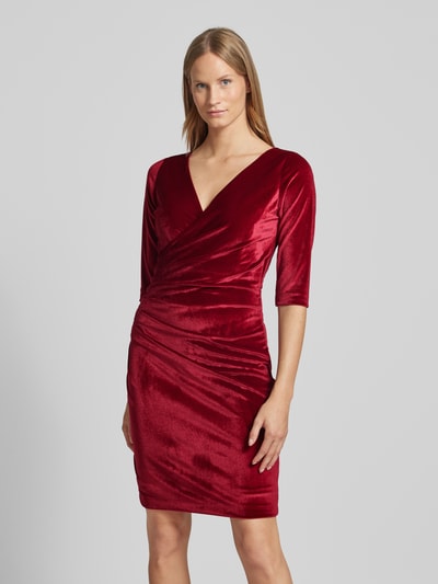 Paradi Knielanges Cocktailkleid in Wickel-Optik Bordeaux 4