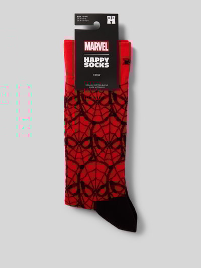 Happy Socks Regular Fit Socken mit Motiv-Stitching Modell 'Spider-Man' Rot 3
