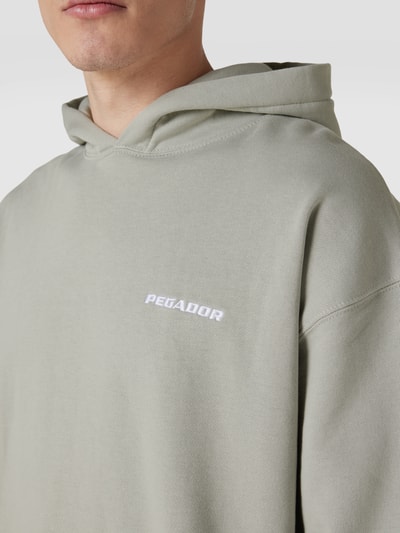 Pegador Oversized Hoodie mit Label-Stitching Modell 'LOGO' Hellgrau 3