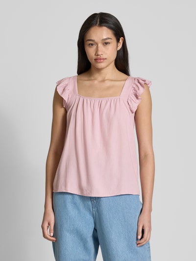 Pieces Relaxed Fit Top aus Viskose-Leinen-Mix Modell 'PIA' Rosa 4