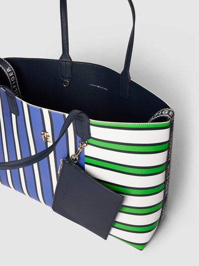 Tommy Hilfiger Shopper met streepmotief, model 'ICONIC' Groen - 4