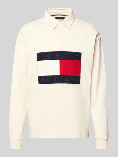 Produktfoto, Regular Fit Sweatshirt aus reiner Baumwolle von Tommy Hilfiger in Unifarbe, Polokragen, Langarm, Sweat-Material, Label Patch vorn.