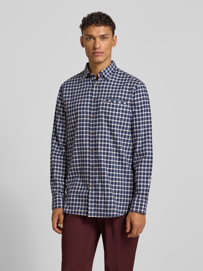 Christian Berg Men Regular fit vrijetijdsoverhemd met kentkraag Marineblauw - 4