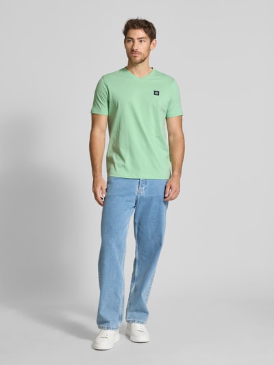 Lerros T-shirt met V-hals Mintgroen - 1