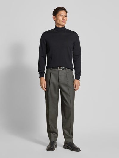 Emporio Armani Regular Fit Anzughose mit Bundfalten Schlamm 1